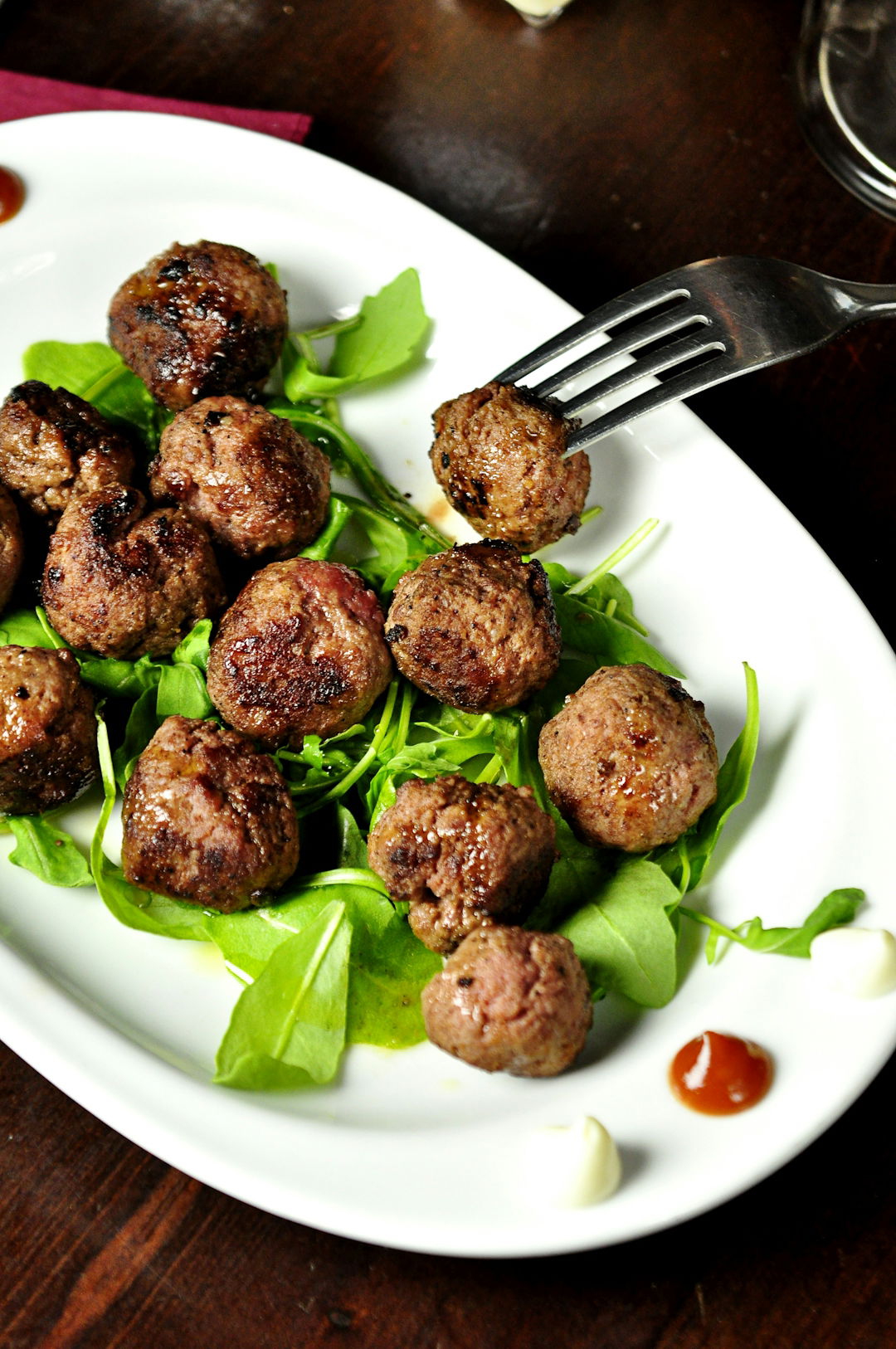 meat-balls-on-oval-white-plate.jpg meat balls on oval white plate